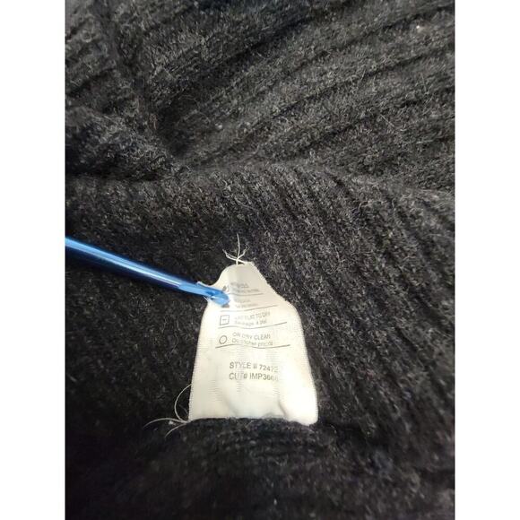 VINCE. Sweater Top Womens Sz S 100% Cashmere Asymmetric Rib Short Sleeves Gray - Picture 12 of 12